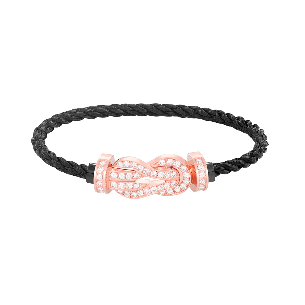 [⭐Glow]CHANCE LARGE 8 FIGURE BUCKLE FULL DIAMOND BRACELET ROSE GOLD