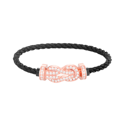[⭐Glow]CHANCE LARGE 8 FIGURE BUCKLE FULL DIAMOND BRACELET ROSE GOLD