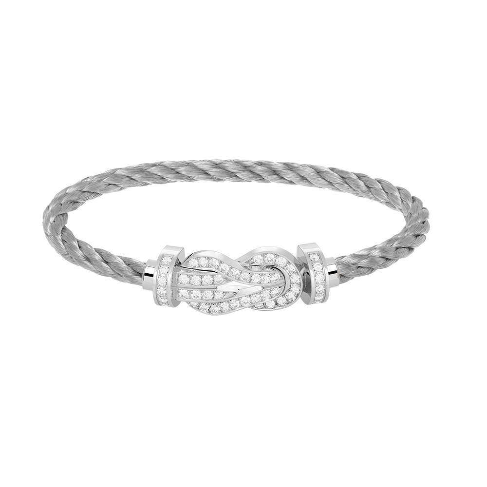 [⭐Glow]CHANCE LARGE 8 FIGURE BUCKLE FULL DIAMOND BRACELET SILVER