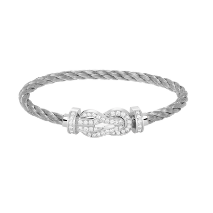 [⭐Glow]CHANCE LARGE 8 FIGURE BUCKLE FULL DIAMOND BRACELET SILVER