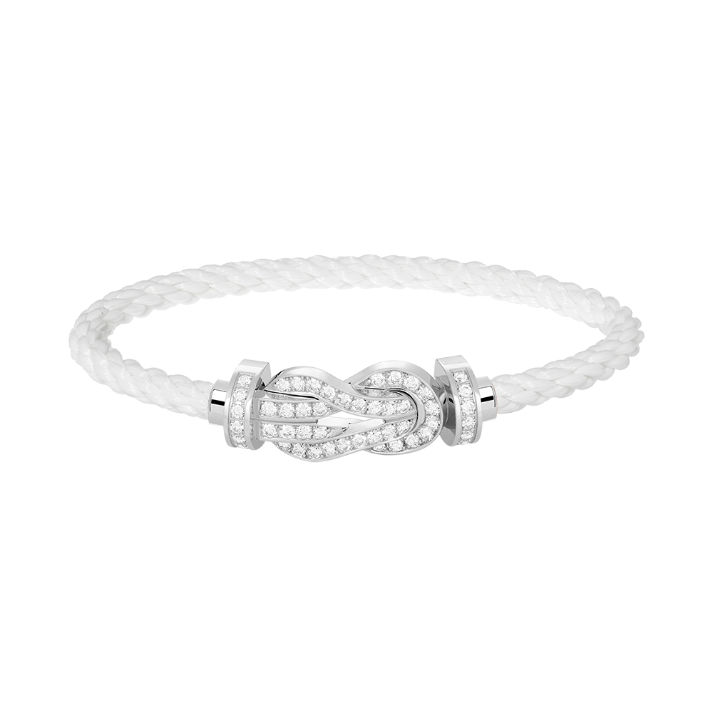 [⭐Glow]CHANCE LARGE 8 FIGURE BUCKLE FULL DIAMOND BRACELET SILVER