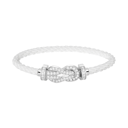 [⭐Glow]CHANCE LARGE 8 FIGURE BUCKLE FULL DIAMOND BRACELET SILVER