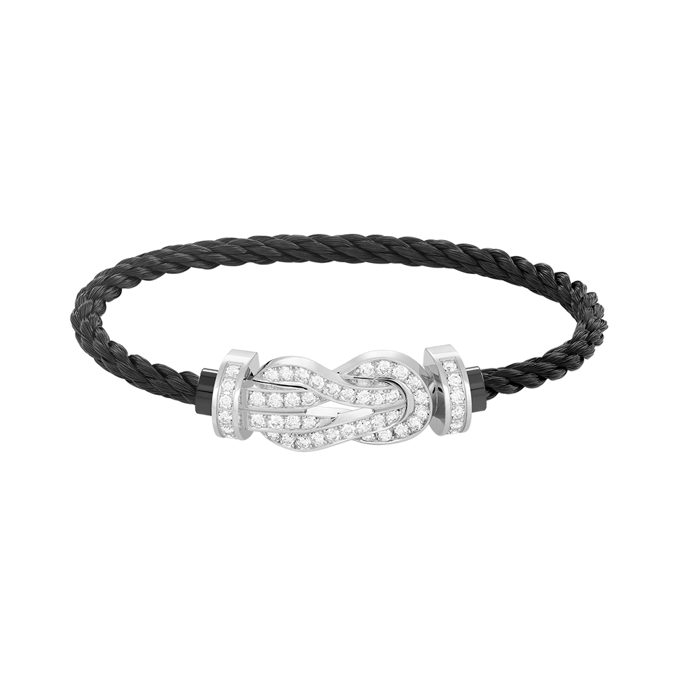[⭐Glow]CHANCE LARGE 8 FIGURE BUCKLE FULL DIAMOND BRACELET SILVER