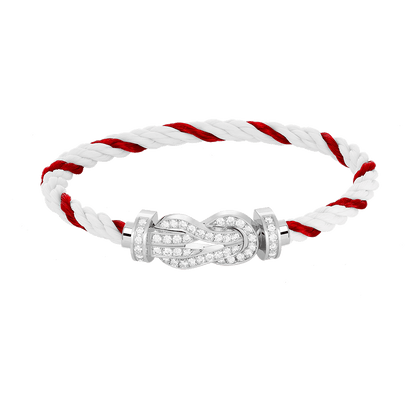 [⭐Glow]CHANCE LARGE 8 FIGURE BUCKLE FULL DIAMOND BRACELET SILVER