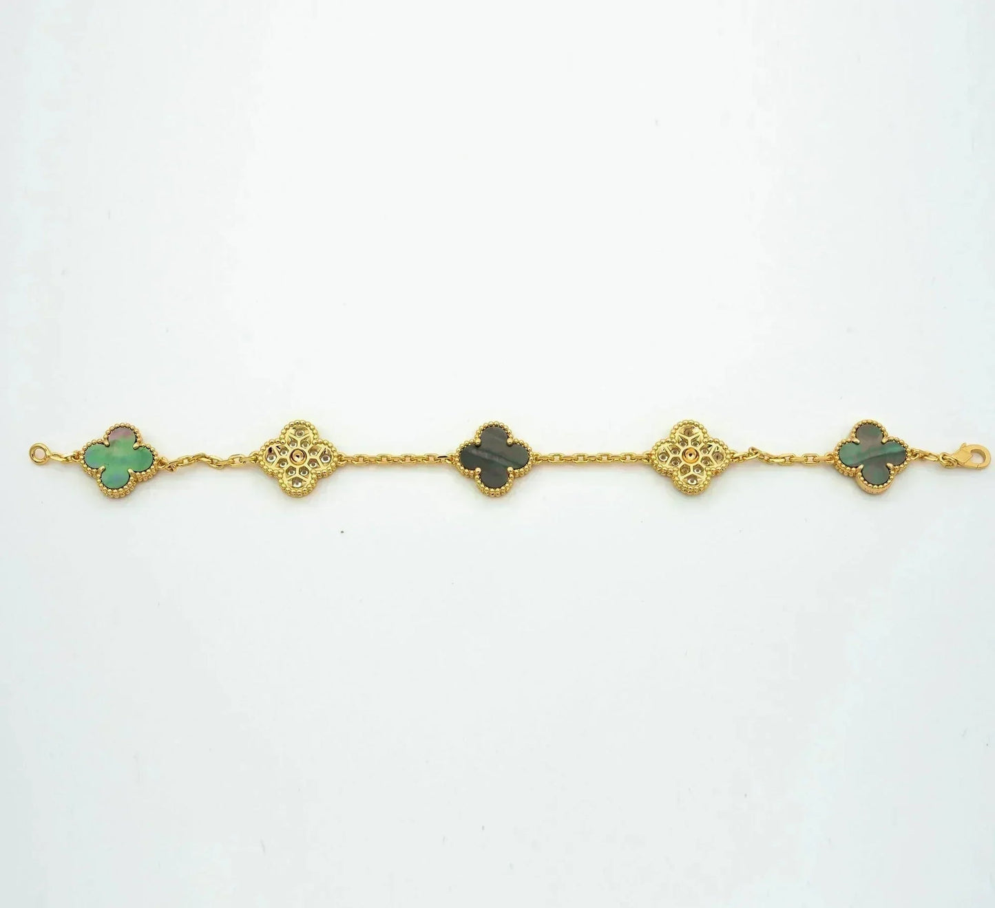 [⭐Glow] CLOVER 5 MOTIF GRAY MOP BRACELET COLLECTION