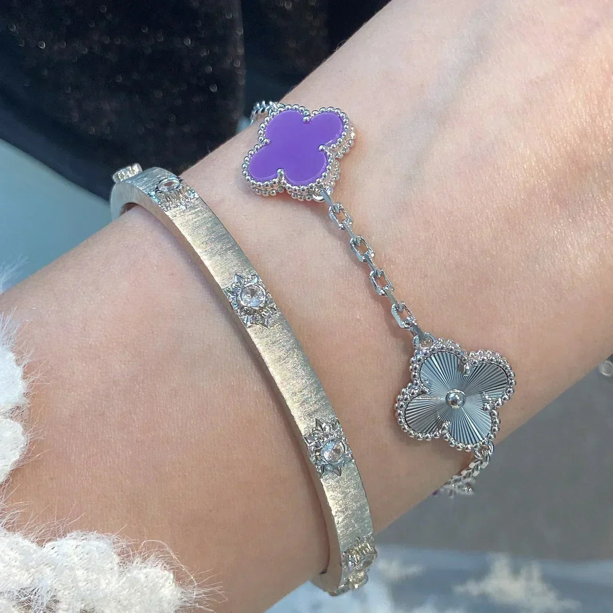 [⭐Glow] CLOVER 5 MOTIF VIOLET BRACELET COLLECTION