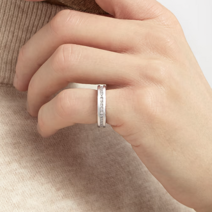 [⭐Glow]ZERO 1 ONE-BAND PAVED DIAMONDS ON THE SPIRAL RING