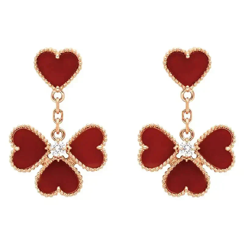 [⭐Glow]SWEET CLOVER CARNELIAN EARRINGS