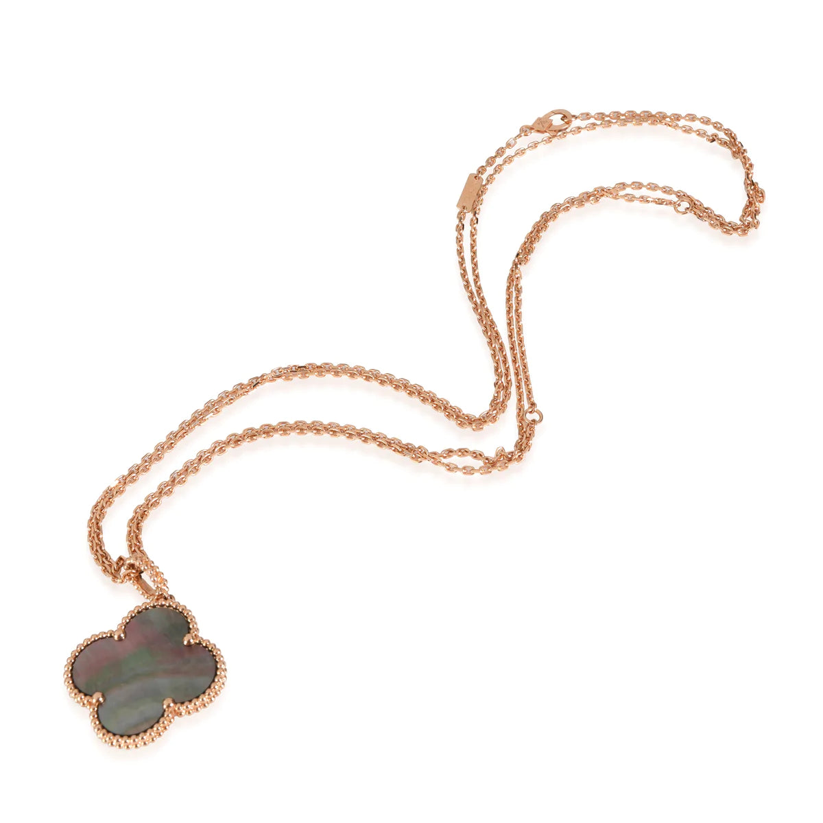 [⭐Glow]CLOVER 25MM GOLD DARK MOP BIG CLOVER NECKLACE