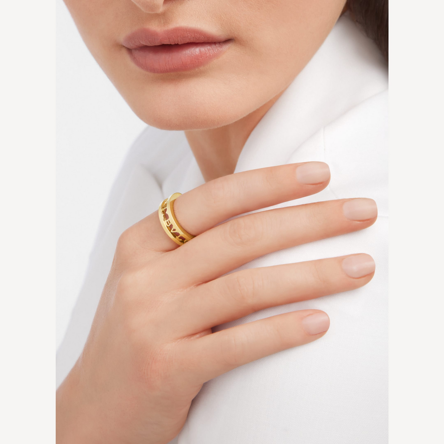 [⭐Glow]ZERO 1 ONE-BAND WITH OPENWORK LOGO SPIRAL RING
