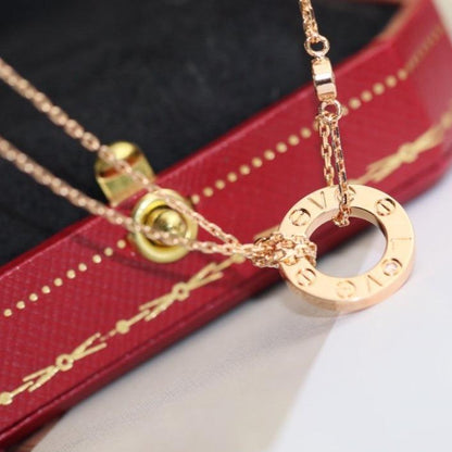 [⭐Glow]LOVE NECKLACE ADJUSTABLE ROSE GOLD 2 DIAMOND