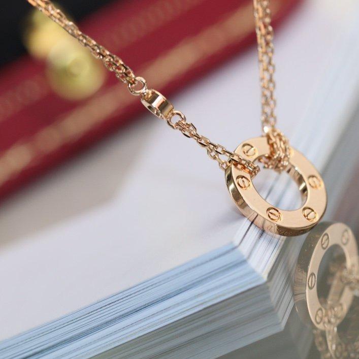 [⭐Glow]LOVE NECKLACE ADJUSTABLE ROSE GOLD 2 DIAMOND