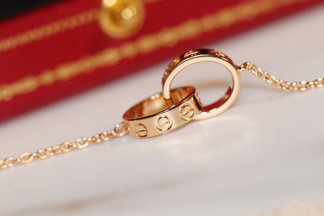 [⭐Glow]LOVE NECKLACE PINK GOLD AND SILVER