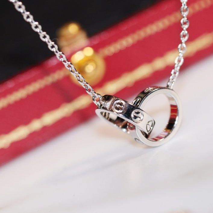 [⭐Glow]LOVE NECKLACE PINK GOLD AND SILVER