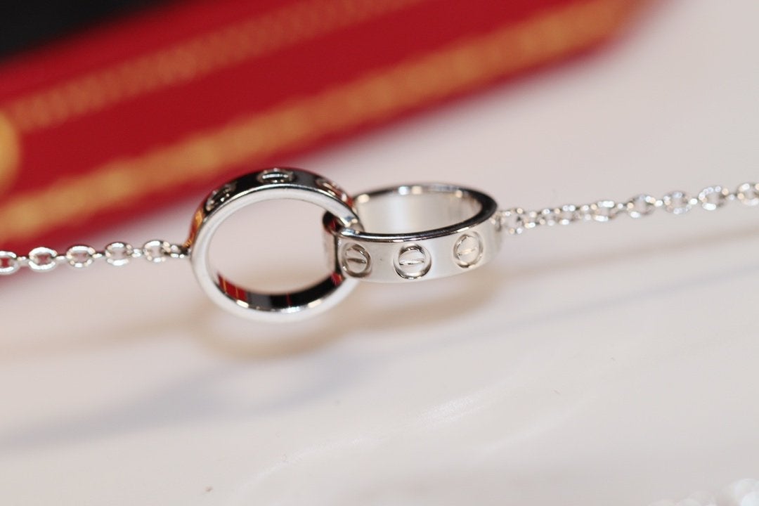 [⭐Glow]LOVE NECKLACE PINK GOLD AND SILVER