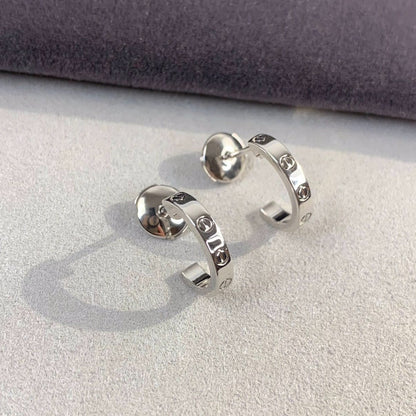[⭐Glow]LOVE EARRINGS 2.65MM SILVER
