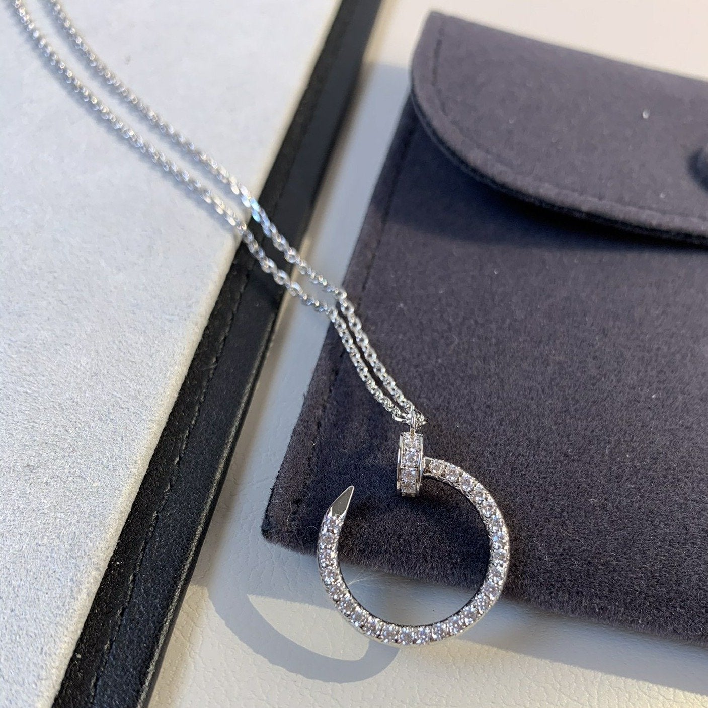 [⭐Glow]JUSTE NECKLACE SILVER DIAMONDS