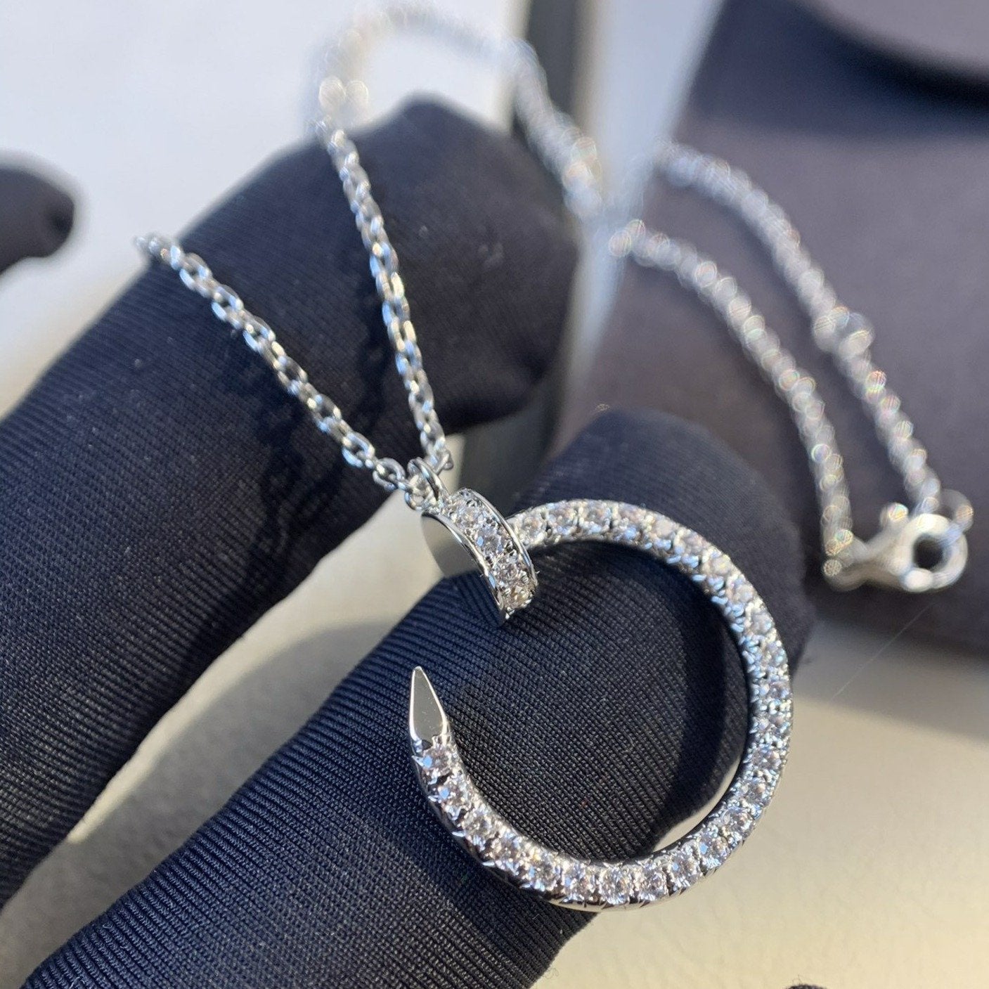 [⭐Glow]JUSTE NECKLACE SILVER DIAMONDS