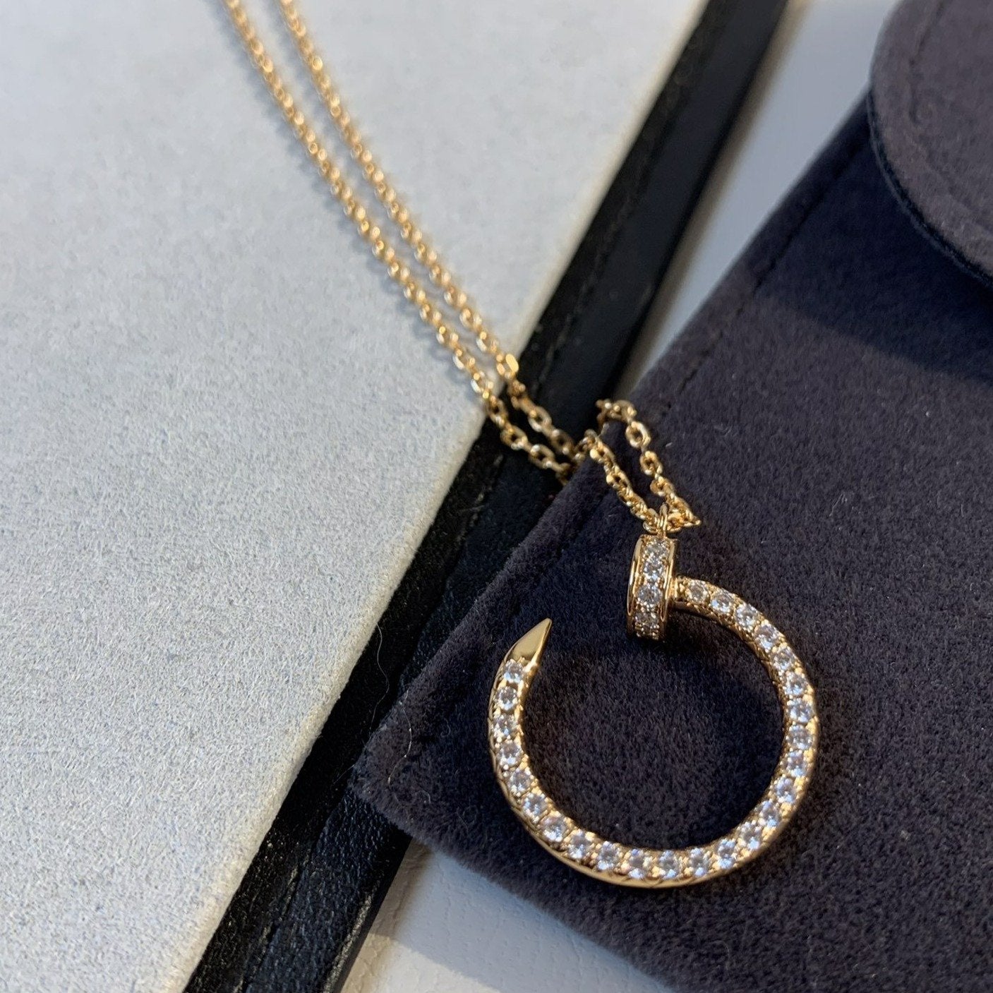 [⭐Glow]JUSTE NECKLACE PINK GOLD DIAMONDS