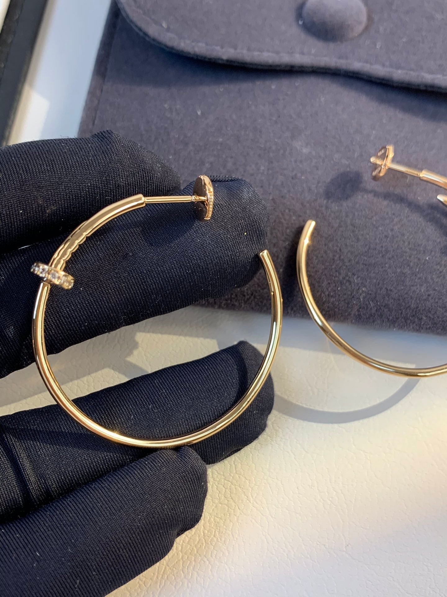 [⭐Glow]JUSTE EARRINGS GOLD DIAMONDS 1.8MM