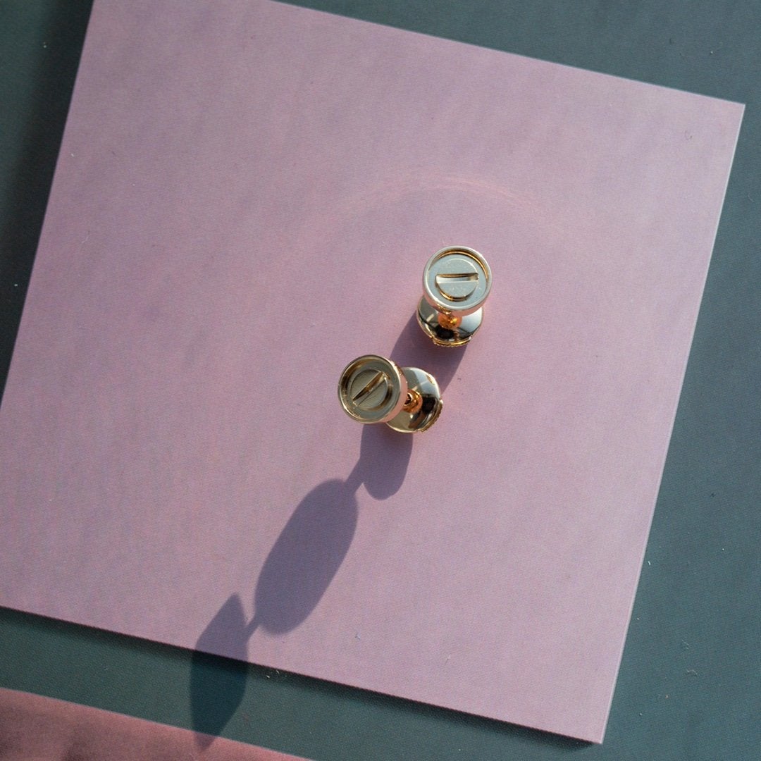 [⭐Glow]LOVE EARRINGS PINK GOLD 10MM