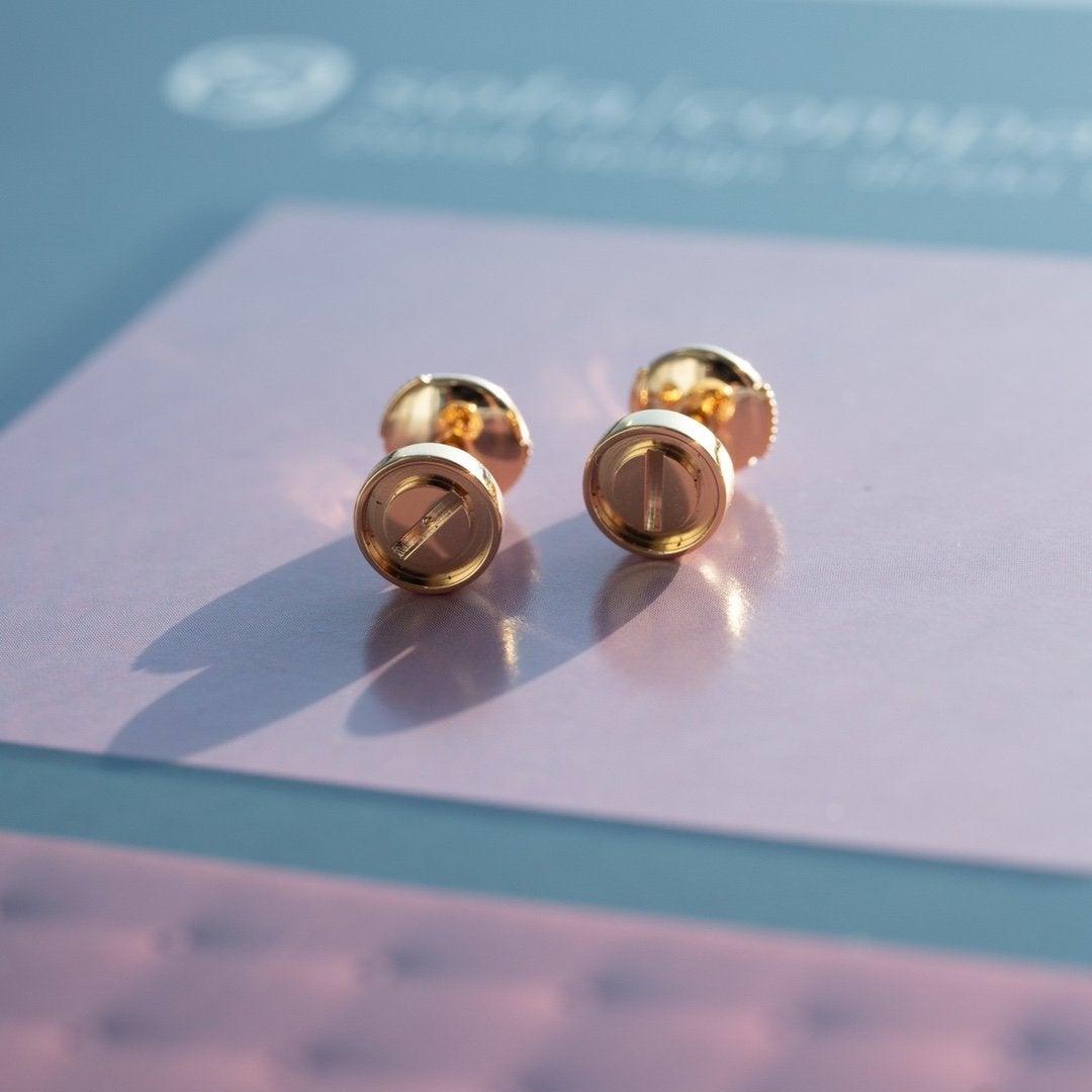 [⭐Glow]LOVE EARRINGS PINK GOLD 10MM