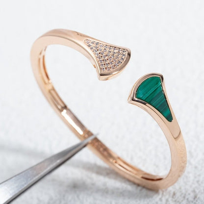 [⭐Glow]DREAM BRACELET OPEN MALACHITE PINK GOLD