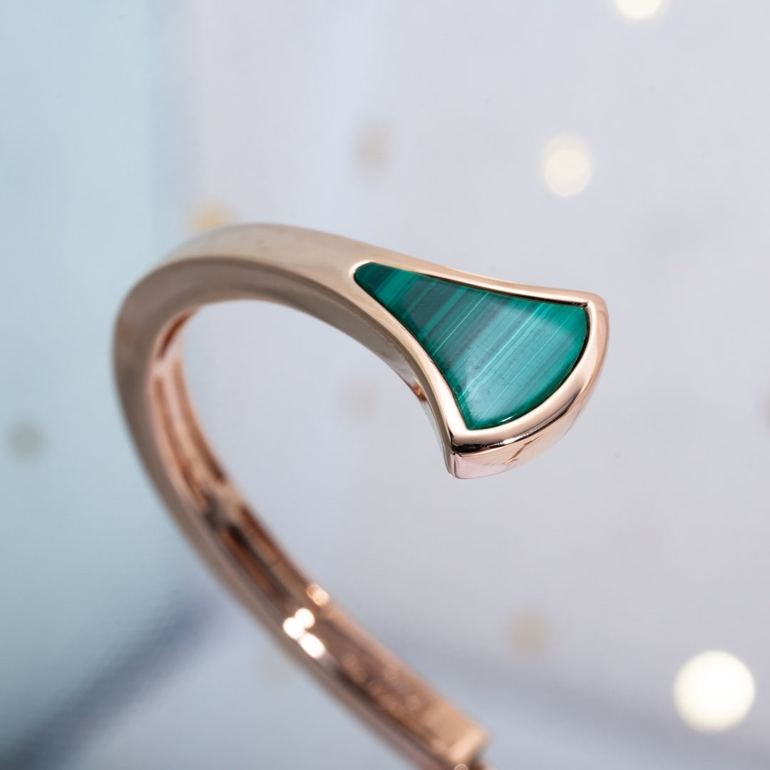 [⭐Glow]DREAM BRACELET OPEN MALACHITE PINK GOLD