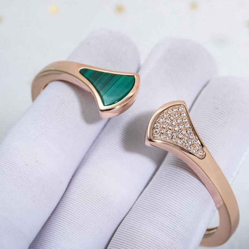 [⭐Glow]DREAM BRACELET OPEN MALACHITE PINK GOLD