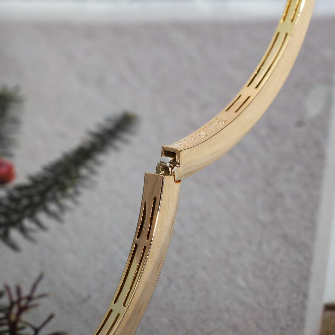 [⭐Glow]SERPENTI BRACELET PINK GOLD DIAMOND DOUBLE SNAKE