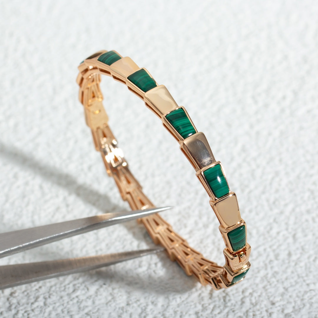 [⭐Glow]SERPENTI BRACELET PINK GOLD MALACHITE