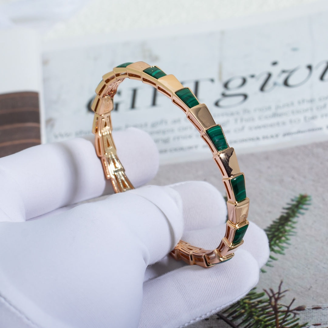 [⭐Glow]SERPENTI BRACELET PINK GOLD MALACHITE