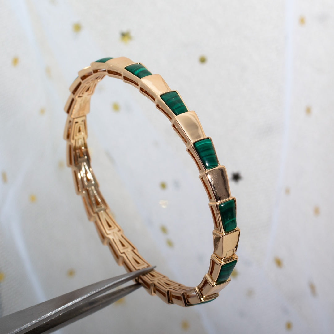 [⭐Glow]SERPENTI BRACELET PINK GOLD MALACHITE