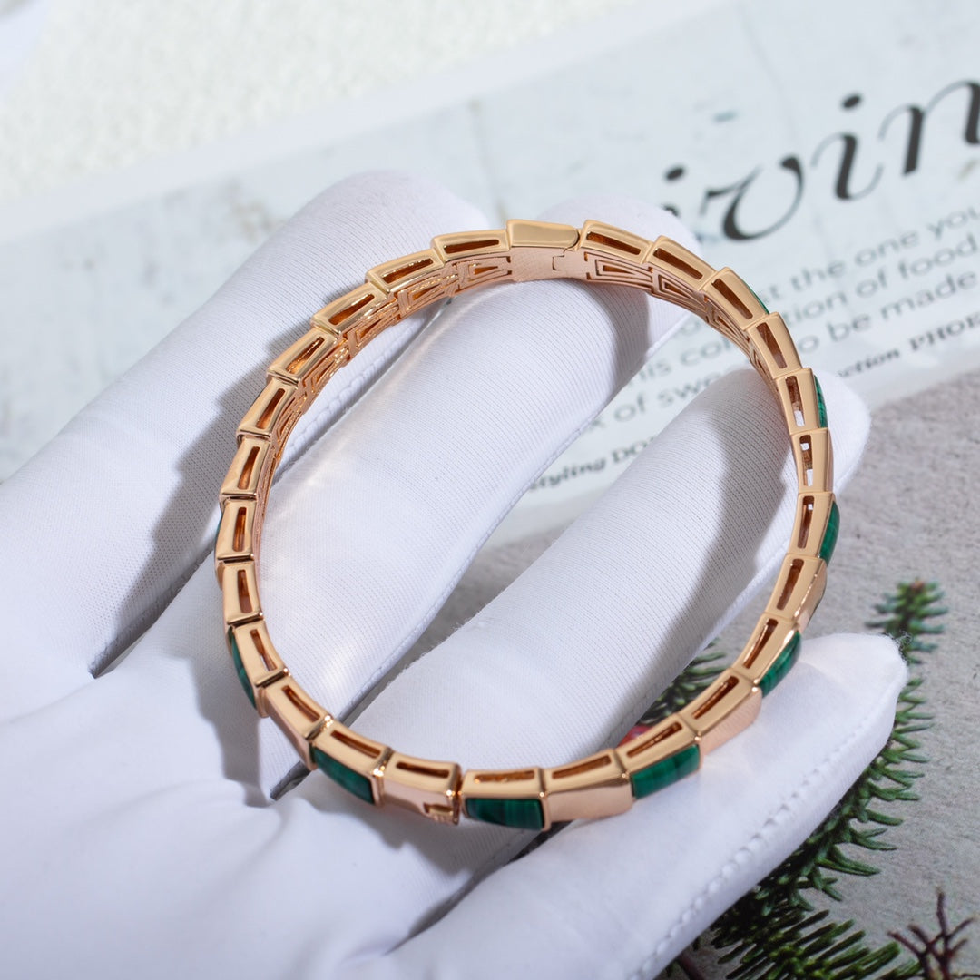 [⭐Glow]SERPENTI BRACELET PINK GOLD MALACHITE