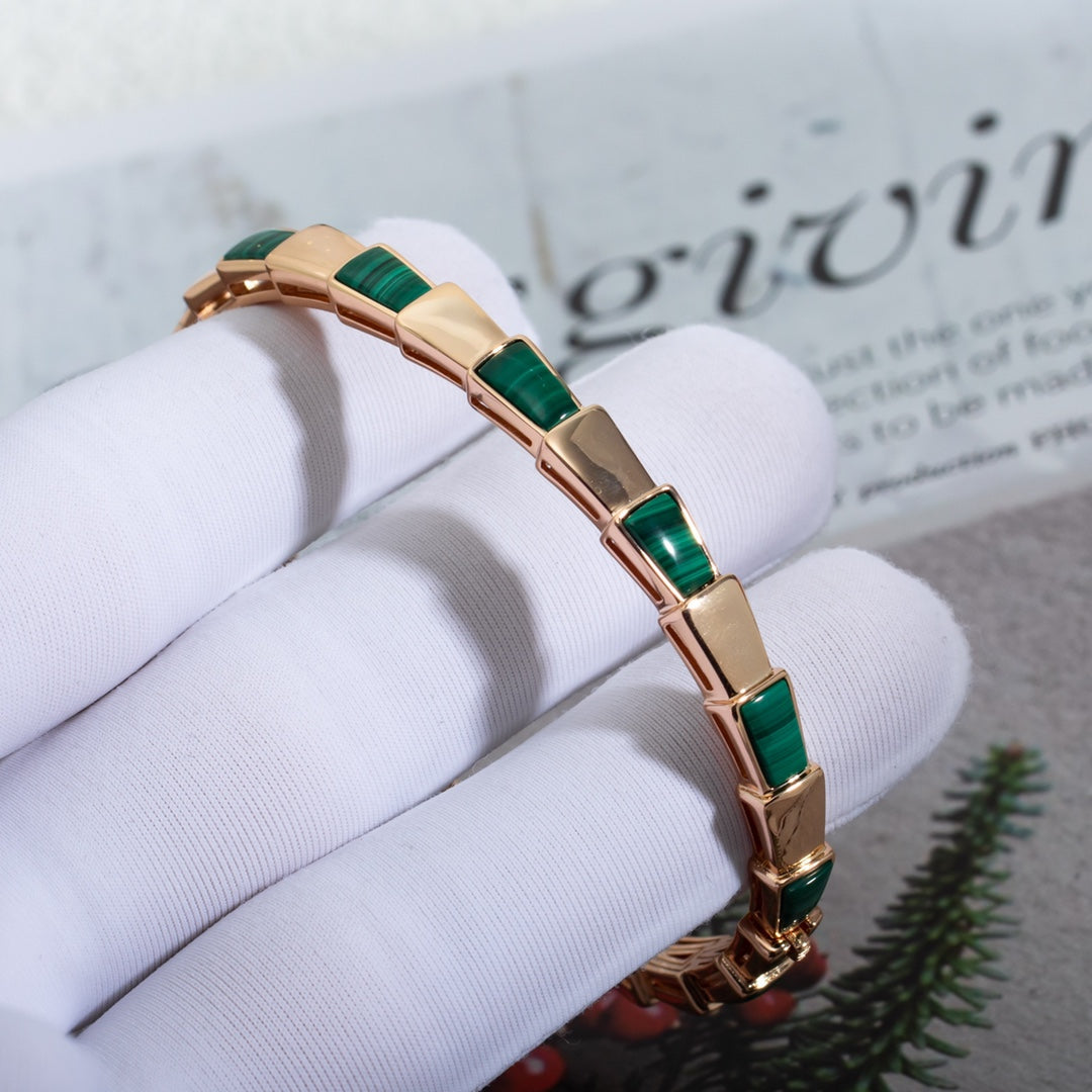 [⭐Glow]SERPENTI BRACELET PINK GOLD MALACHITE