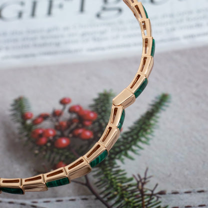 [⭐Glow]SERPENTI BRACELET PINK GOLD MALACHITE