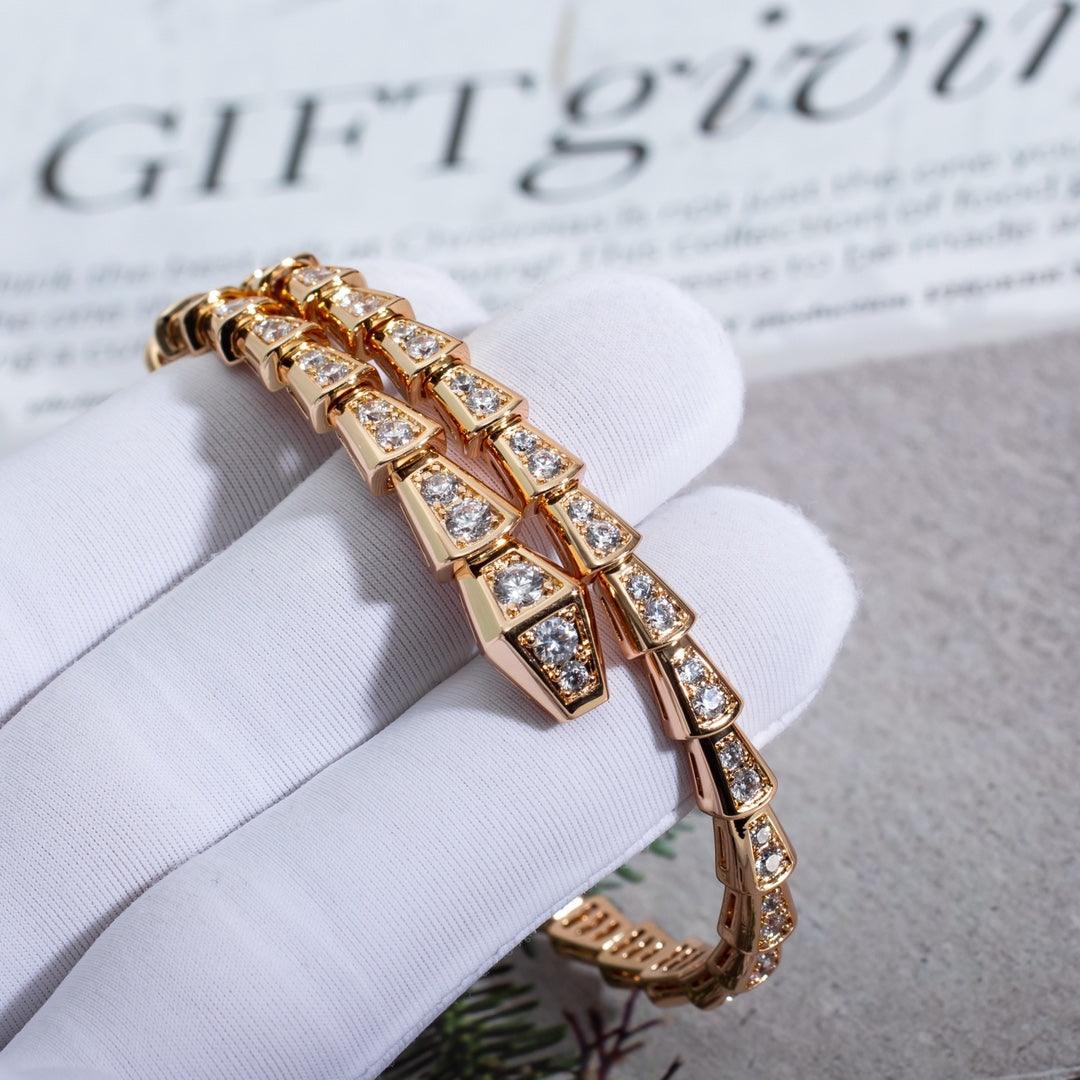 [⭐Glow]SERPENTI BRACELET 6.8MM PINK GOLD DIAMOND
