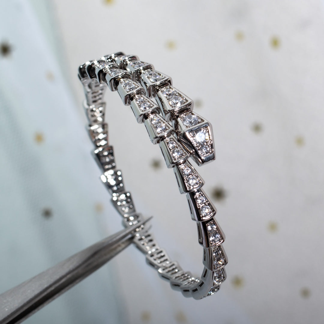 [⭐Glow]SERPENTI BRACELET 6MM SILVER DIAMOND