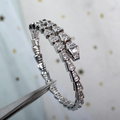 [⭐Glow]SERPENTI BRACELET 6MM SILVER DIAMOND