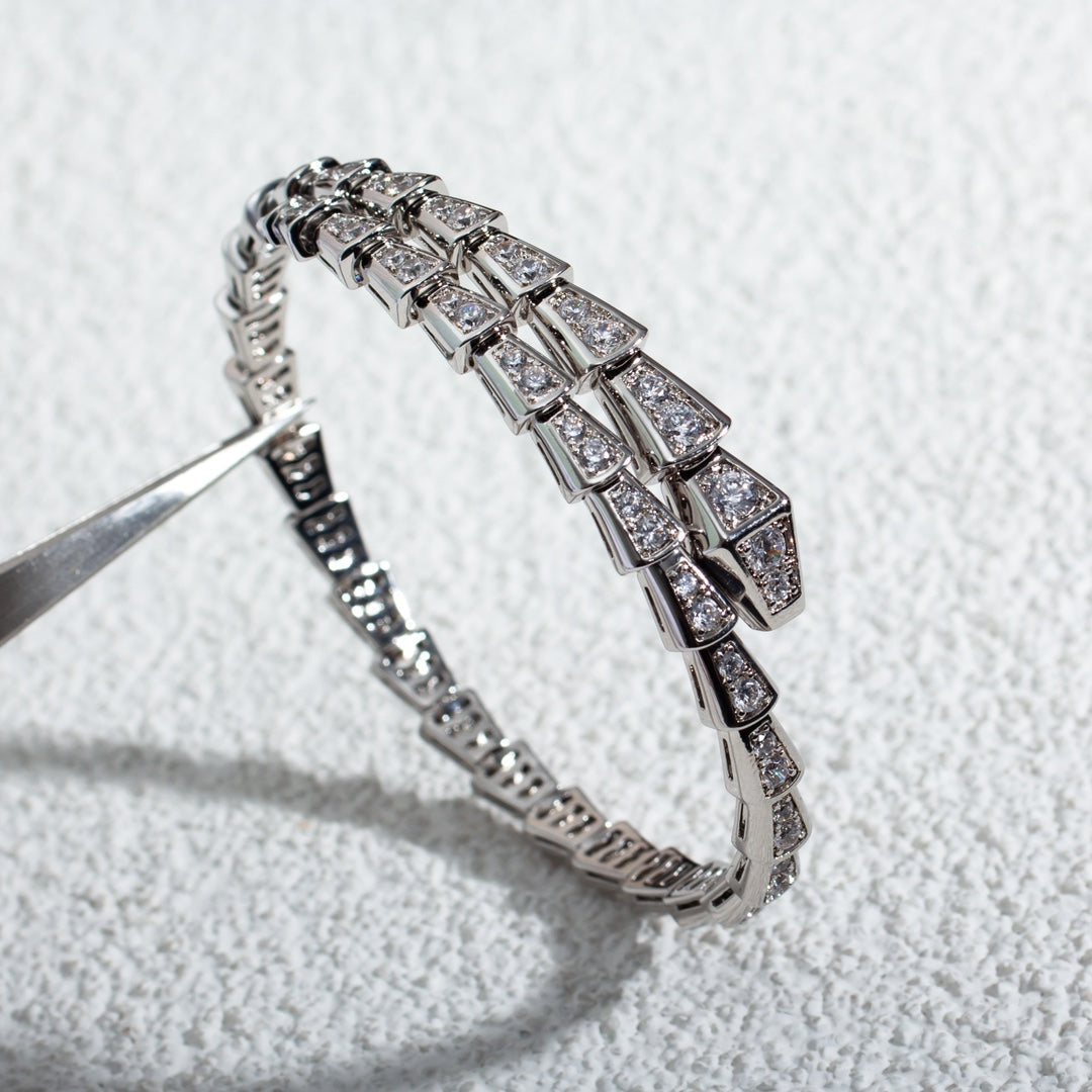[⭐Glow]SERPENTI BRACELET 6MM SILVER DIAMOND