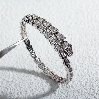 [⭐Glow]SERPENTI BRACELET 6MM SILVER DIAMOND