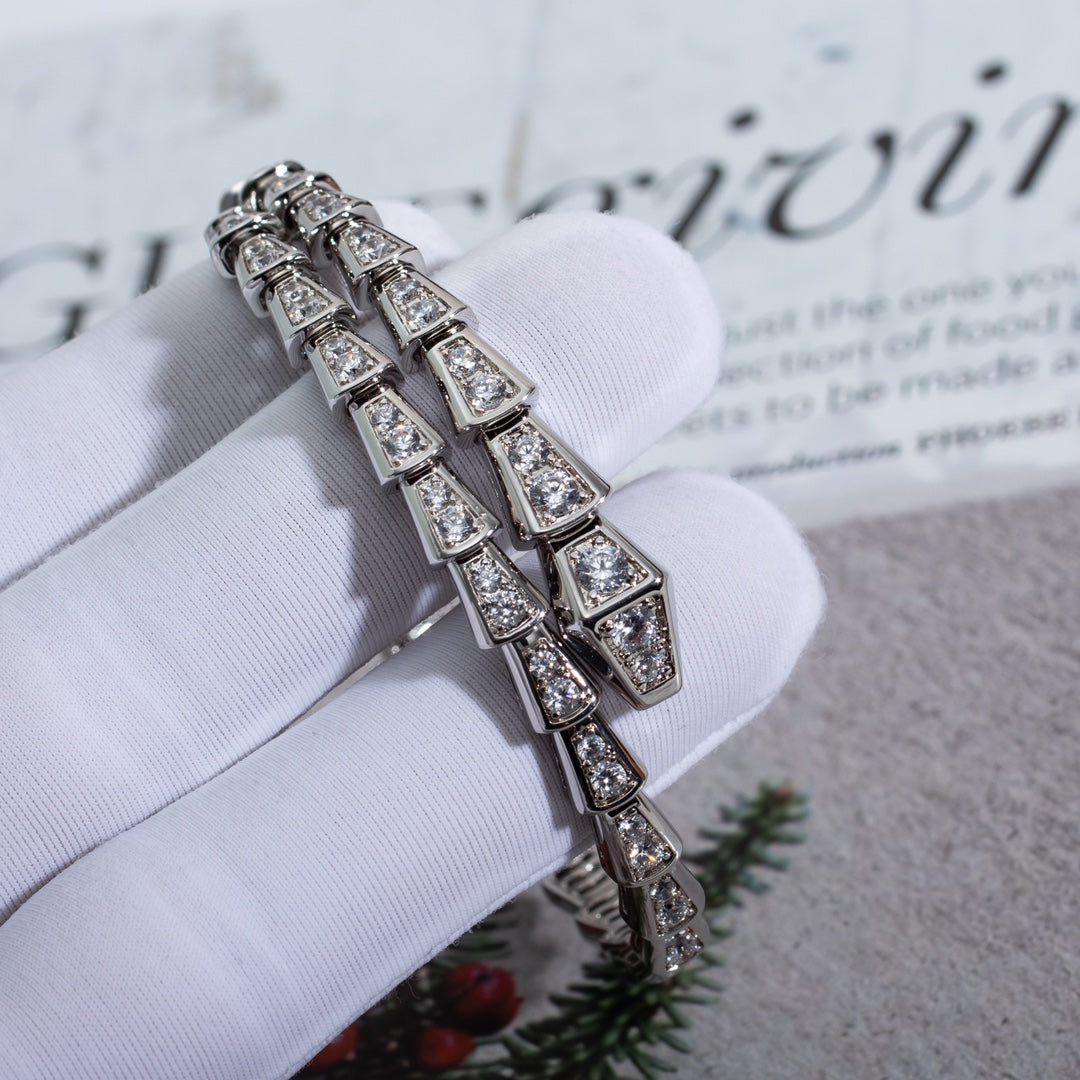 [⭐Glow]SERPENTI BRACELET 6MM SILVER DIAMOND
