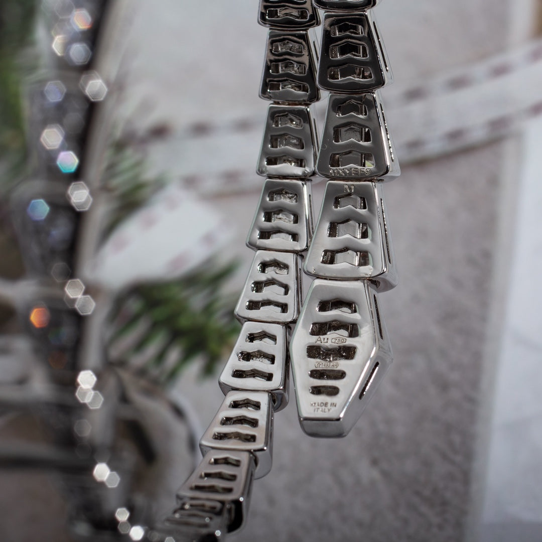 [⭐Glow]SERPENTI BRACELET 6MM SILVER DIAMOND