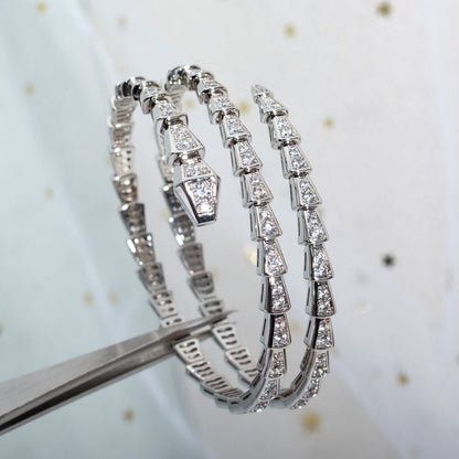 [⭐Glow]SERPENTI BRACELET SILVER DIAMOND DOUBLE ROW