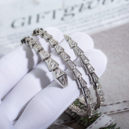 [⭐Glow]SERPENTI BRACELET SILVER DIAMOND DOUBLE ROW