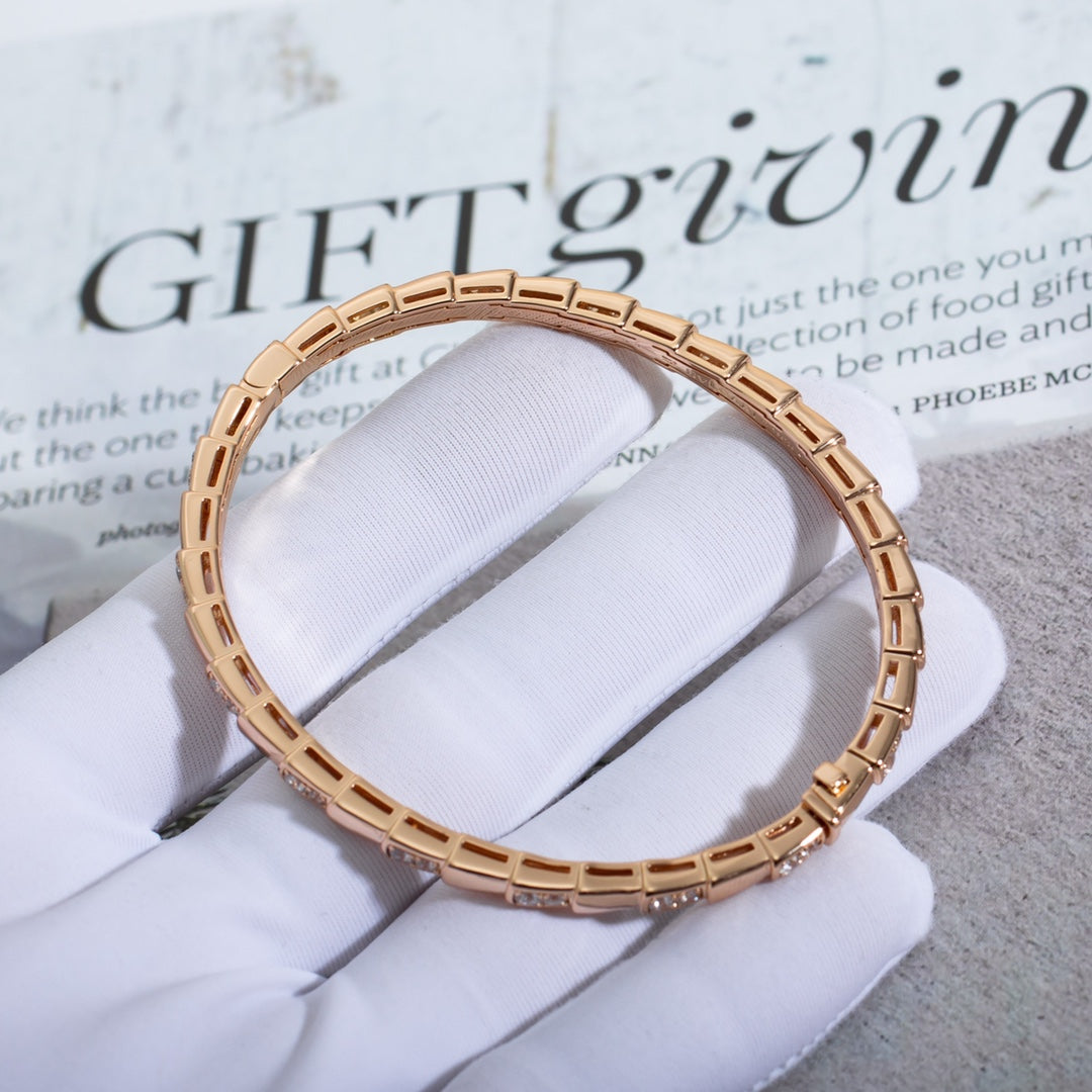 [⭐Glow]SERPENTI SMALL BRACELET PINK GOLD DIAMOND