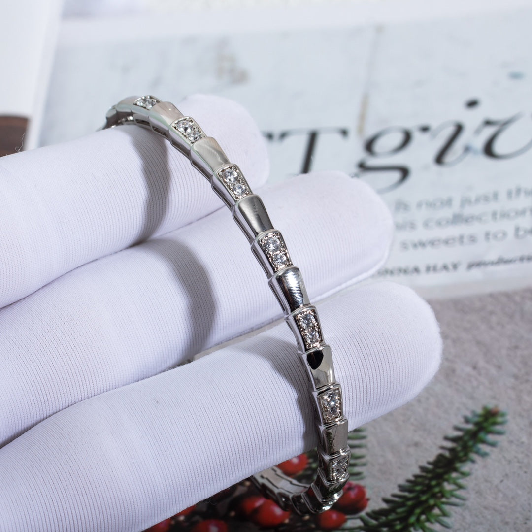 [⭐Glow]SERPENTI BRACELET SILVER DIAMOND