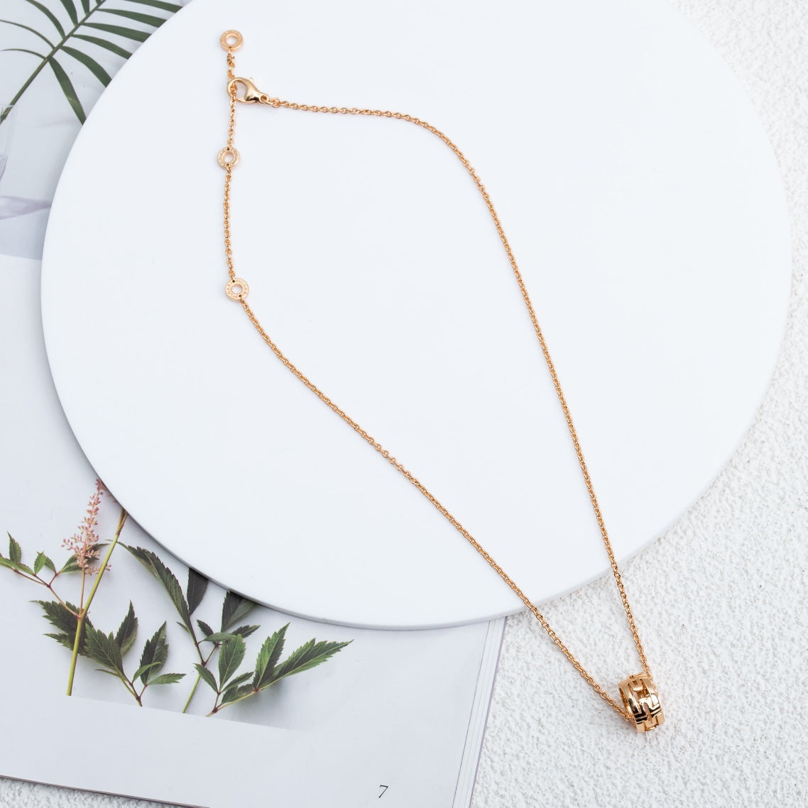 [⭐Glow]PARENTESI NECKLACE PINK GOLD