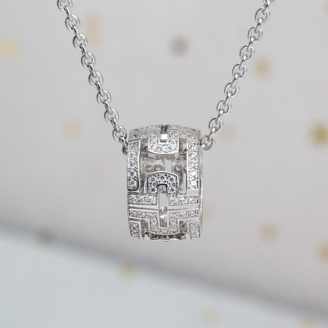 [⭐Glow]PARENTESI NECKLACE SILVER DIAMOND