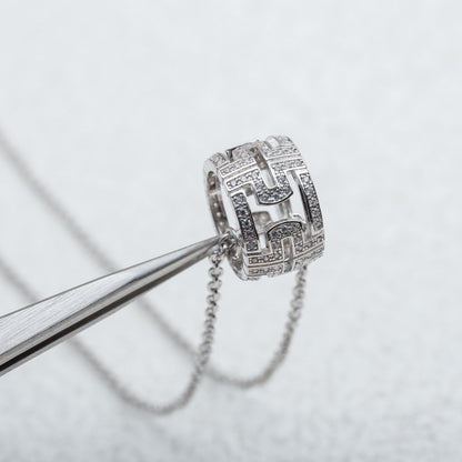 [⭐Glow]PARENTESI NECKLACE SILVER DIAMOND